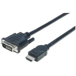 Cable HDMI - HDMI Macho a DVI-D 24+1 Macho, Enlace Dual, Negro, 3.0 m.