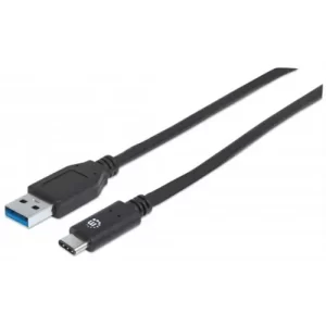 USB 3.2 Gen 2, macho tipo A a macho tipo C, 10 Gbps, 1 m (3 pies), negro