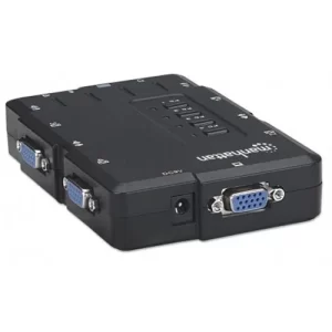 MANHATTAN KVM DE 4 PUERTOS compacto, USB with cables and Audio