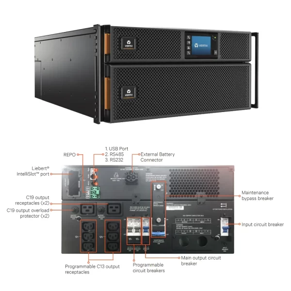 Liebert GXT5 Online UPS 6000VA/6000W 230V, Rackmount/Tower, with communication card