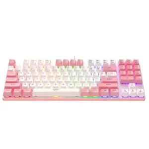 TECLADO MECANICO RGB BLANCO/ROSA