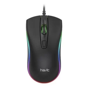 MOUSE NEGRO+OCHRE RGB CON CABLE