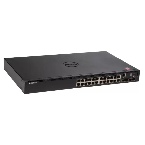 Dell Networking N1524, 24x 1GbE + 4x 10GbE SFP+ fixed ports, Stacking, IO to PSU airflow, AC