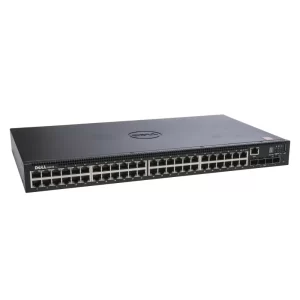 Dell Networking N1548P, PoE+, 48x 1GbE + 4x 10GbE SFP+ fixed ports, Stacking, IO to PSU airflow, AC
