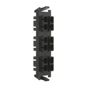 Panel FO con 6 Acopladores SC Duplex MM/SM Negro