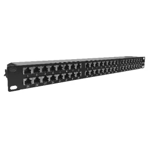 SHCS 36 PORT BLNK DIST PNL W/SHELF FOR 36 FLAT MAX JACKS,LIG