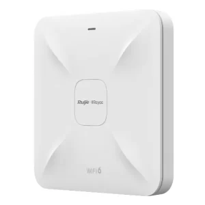 Access Point Ruijie modelo RAP2260(E) con antenas internas, tecnología 802.11ax (WiFi 6) y arreglo de antenas 4x4. 3.2 Gbps.