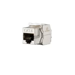 Cat6 FTP keystone jacks, 180° color plateado