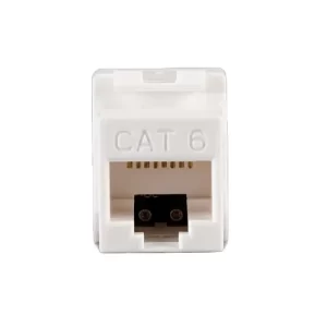 Cat 6 UTP keystone jack,180°, color blanco