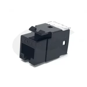 Cat 6 UTP keystone jack,180°, color negro