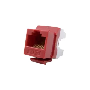 Cat 6 UTP keystone jack,180°, color rojo