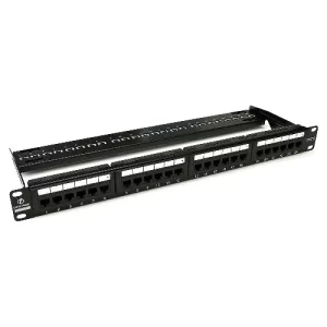 Patch Panel 24 Puertos Cat6  Negro, cargado