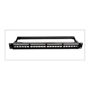 Patch Panel Modular Vacío 24 Puertos color negro (compatible con cat5e, cat6 y cat6A)