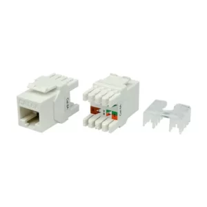 Cat 6A UTP keystone jack,180°, color blanco