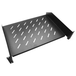 Bandeja voladiza 1.5mm para gabinetes de 600mm, profundidad 30cm,  color negro, 2 RU, 19"