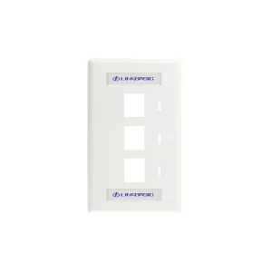 PLACA DE PARED DE 3 PUERTOS, COLOR BLANCO