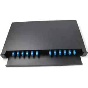 PATCH PANEL PARA FIBRA OPTICA, MONTABLE EN PARED,  12 PUERTOS