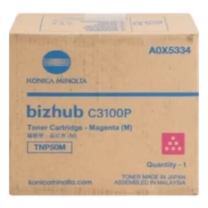 TONER MAGENTA TNP50M ORIGINAL PARA IMPRESORAS KONICA MINOLTA BIZHUB C3100P DE 4.700 PAGINAS