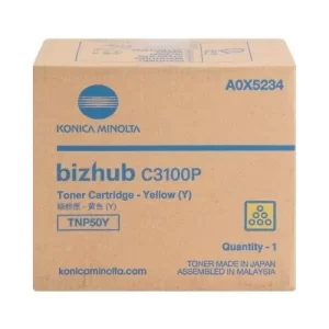 TONER YELLOW TNP50Y ORIGINAL PARA IMPRESORAS KONICA MINOLTA BIZHUB C3100P DE 4.700 PAGINAS