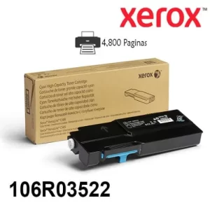 TONER CYAN ORIGINAL DE ALTA CAPACIDAD PARA IMPRESORAS XEROX VERSALINK C400 / C405 DE 4.800 PAGINAS