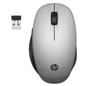 MOUSE HP 300, PLATEADO, DUAL, BATERIA AA, CONEXION USB