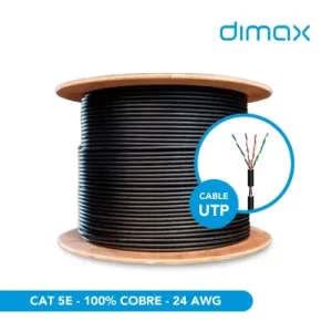 CABLE UTP CAT5E (100% COBRE)*NEGRO*OUTDO