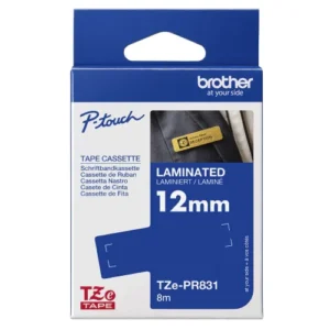 Cinta laminada Premium. Texto negro sobre fondo dorado premium