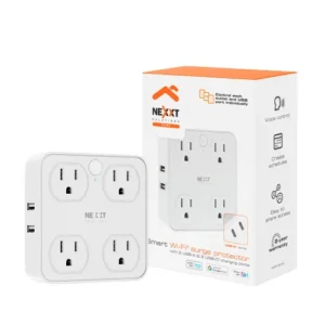 Enchufe Protector de sobretensión inteligente Wi-Fi® para interiores con 2 USB 2.1 y 2 USB-C