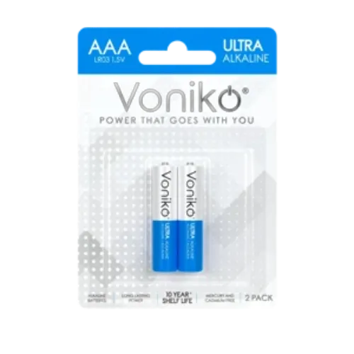 BATERIAS ALCALINAS LR03 AAA 2U/PK