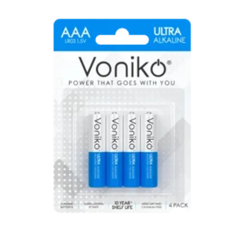 BATERIAS ALCALINAS LR03 AAA 4U/PK